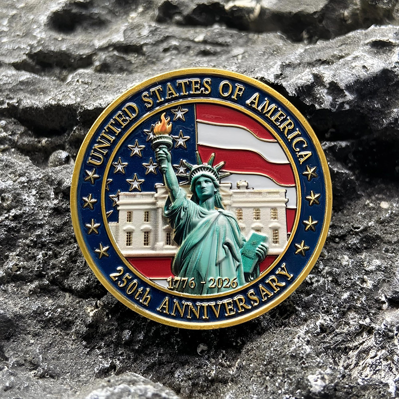 USA 250th Anniversary Commemorative Coin - American Eagle & Patriotic Symbols Collectible