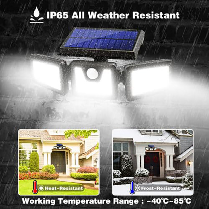 Triple Solar Light – 3-head Adjustable Solar Security Flood Light With Motion Detection