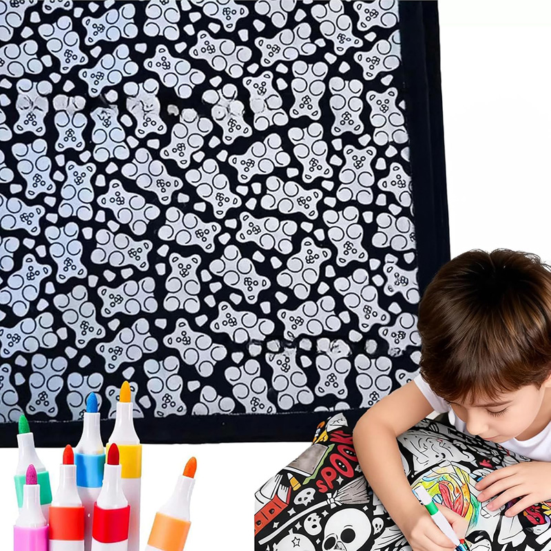 DIY Coloring Blanket Kit With 24 Markers