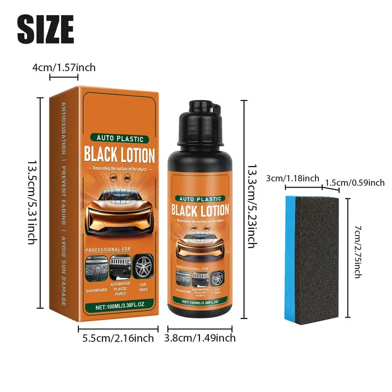 Automotive Plastic & Trim Restorer – Interior & Exterior Revitalizer With Applicator Pad