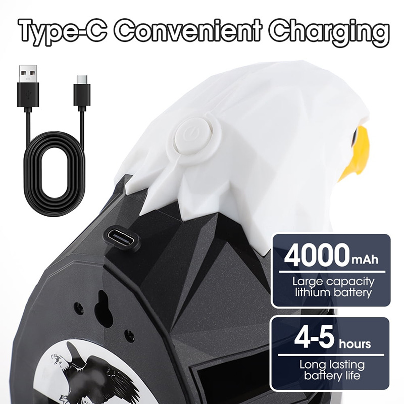 Bald American Eagle Wall Light-remote Control Magnetic Wall Night Lamp