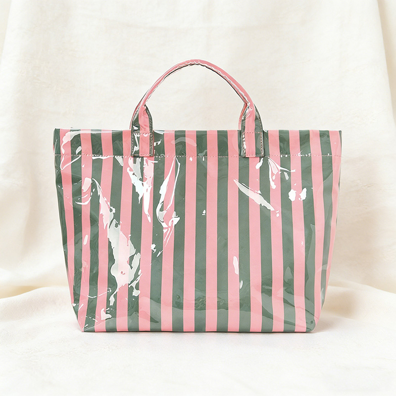 Striped Canvas Tote Bag – Large Reusable Handbag for Work, Beach, College