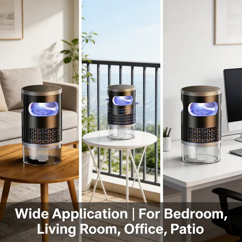 Indoor Insect Trap with Light and Suction Non Zapper Flying Bug Catcher