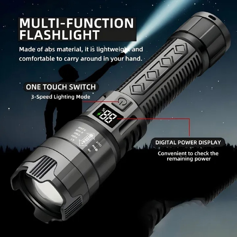 Rechargeable Led Torch - Usb Hand Lantern For Camping, Outdoor, And Emergency Use