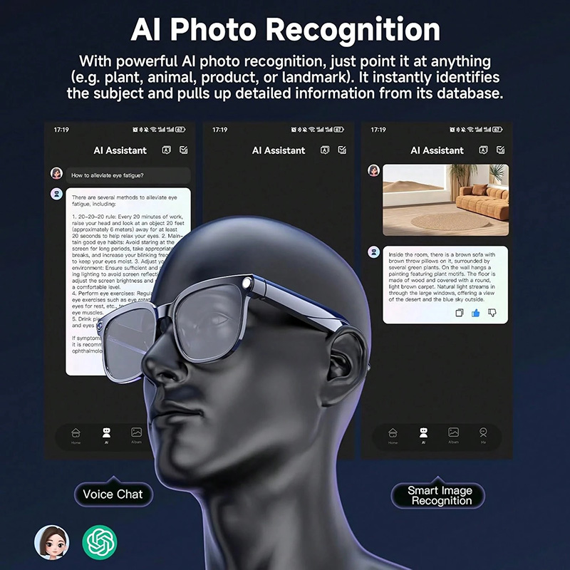 AI Bluetooth Smart Photochromic Sunglasses