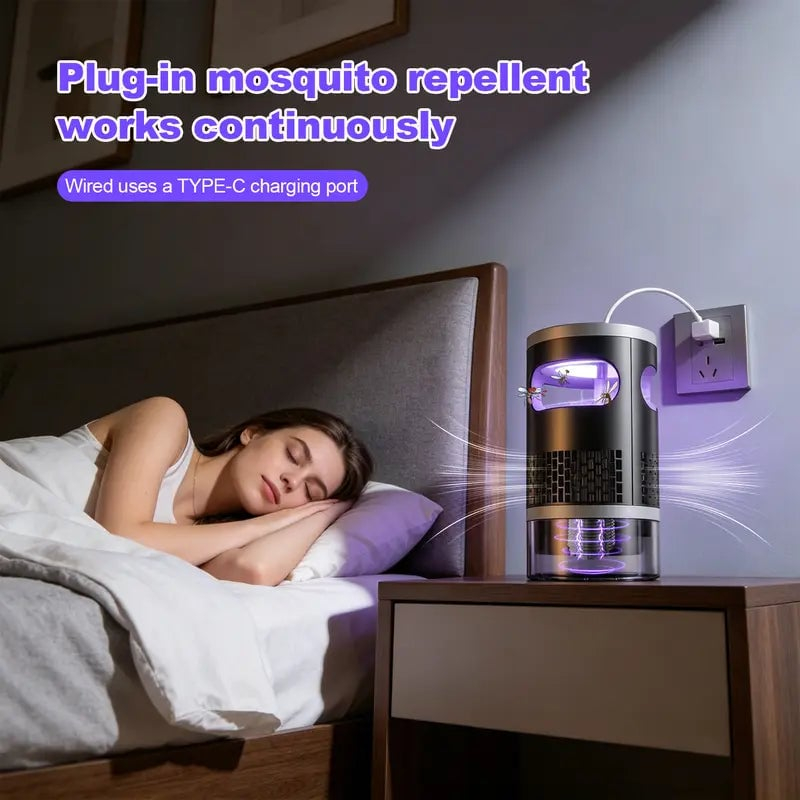 Indoor Insect Trap with Light and Suction Non Zapper Flying Bug Catcher