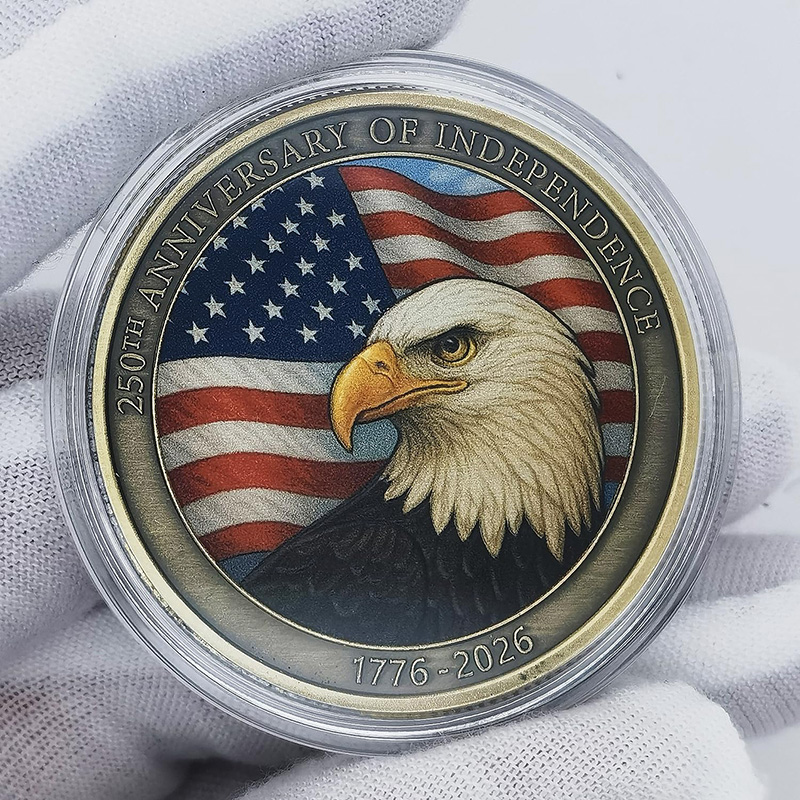 USA 250th Anniversary Commemorative Coin - American Eagle & Patriotic Symbols Collectible