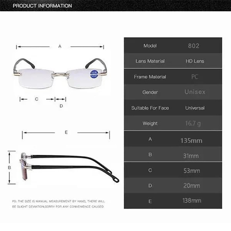 2026 New Sapphire High Hardness Anti Blue Light Reading Glasses
