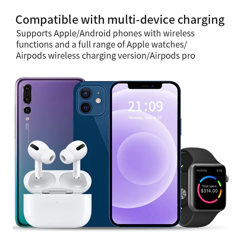 Foldable 3-in-1 Wireless Charging Station | 15W Fast Charging