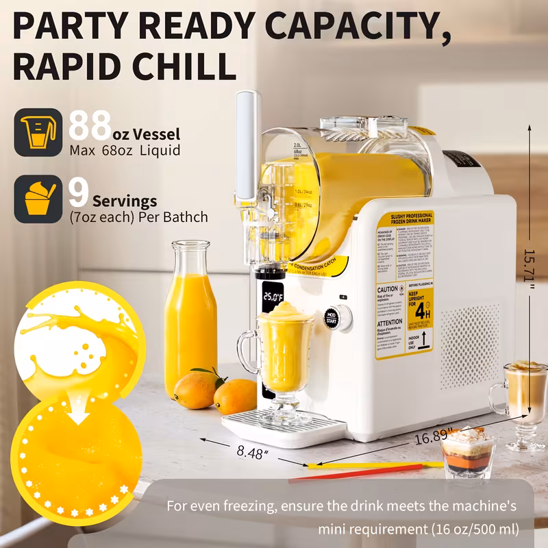 2in 1 ice cream maker slushie machine for home 88oz slushy machine maker needed self cleaning drink machine 5 for margarita frappes Product details 8