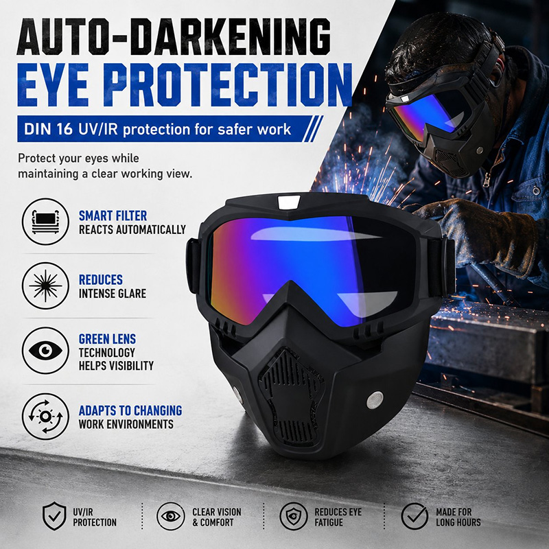 Detachable Full Face Goggle Mask-anti-fog & Dustproof All-in-one Shield