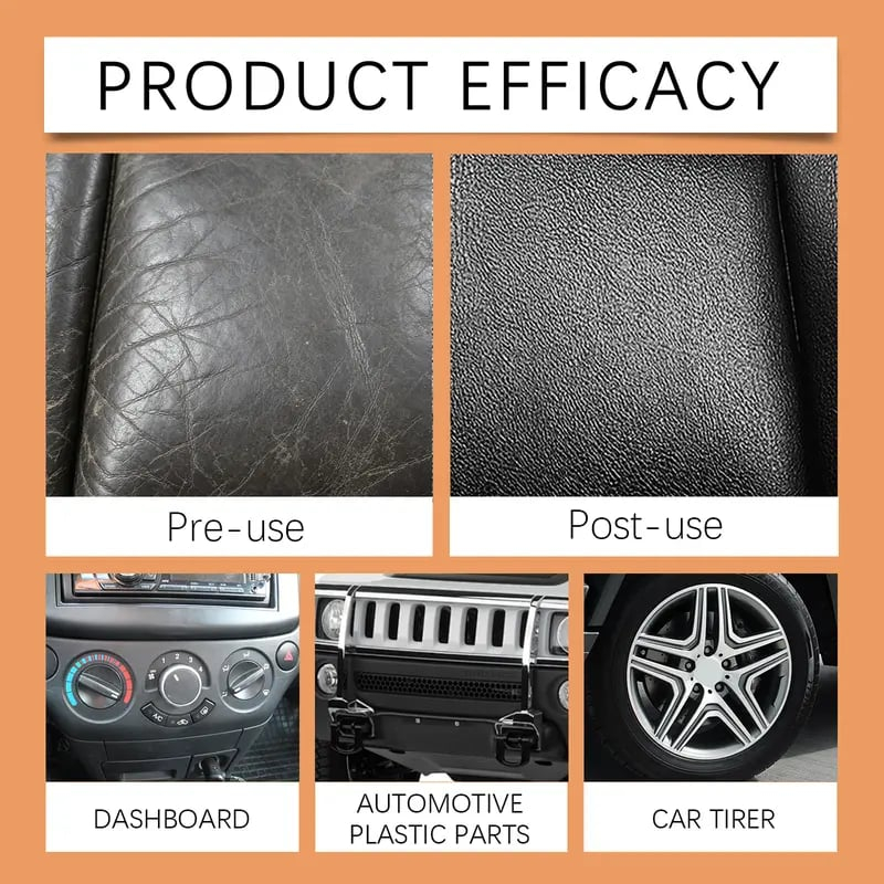 Automotive Plastic & Trim Restorer – Interior & Exterior Revitalizer With Applicator Pad