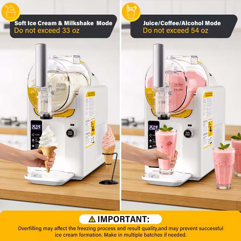 2in 1 ice cream maker slushie machine for home 88oz slushy machine maker needed self cleaning drink machine 5 for margarita frappes Product details 3