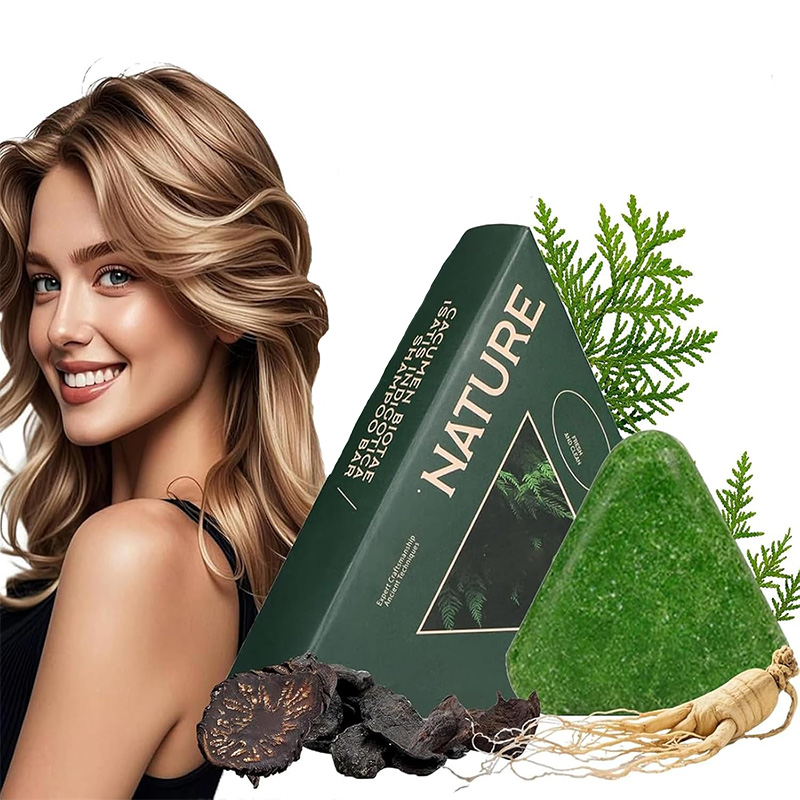 Natural Plant Based Triangle Shampoo Bar Anti Dandruff Hair Strengthening Soap
