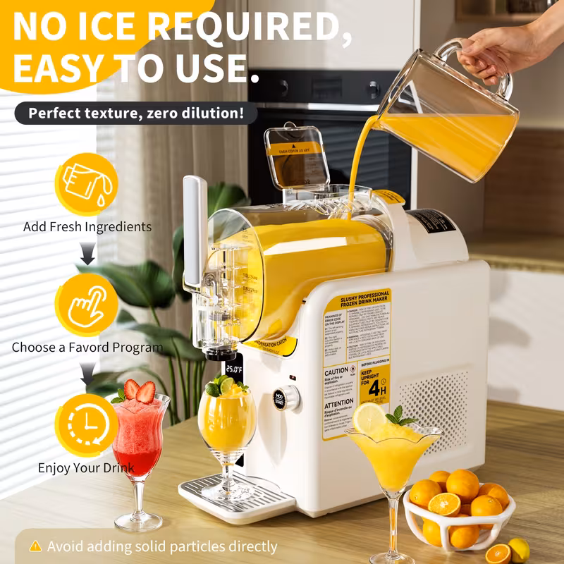 2in 1 ice cream maker slushie machine for home 88oz slushy machine maker needed self cleaning drink machine 5 for margarita frappes Product details 2