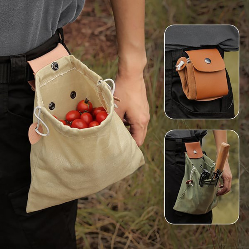 Leather & Waxed Canvas Pouch – Durable, Foldable & Multipurpose Outdoor Carrying Bag