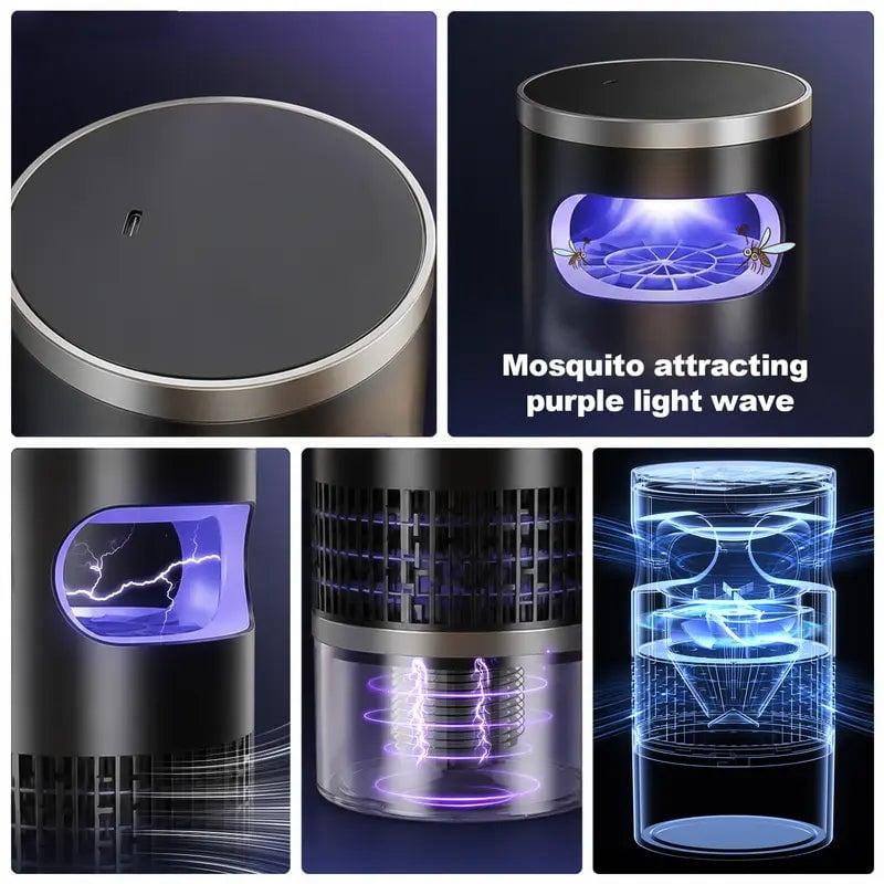 Indoor Insect Trap with Light and Suction Non Zapper Flying Bug Catcher