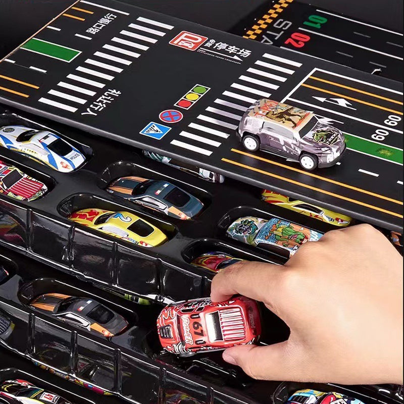 48 Mini Pull-back Cars with Built-in Garage Set