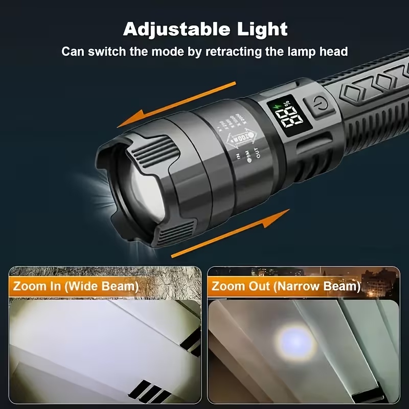 Rechargeable Led Torch - Usb Hand Lantern For Camping, Outdoor, And Emergency Use