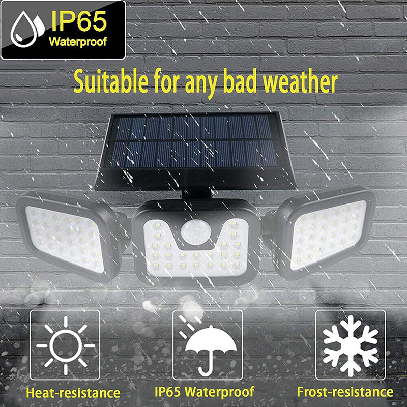 Triple Solar Light – 3-head Adjustable Solar Security Flood Light with Motion Detection