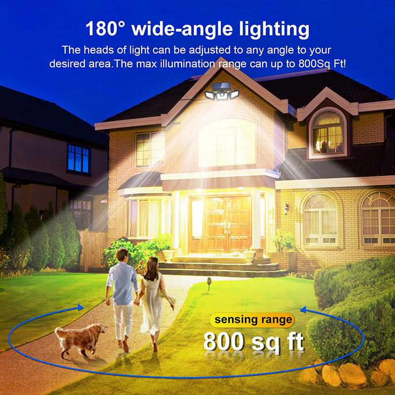 Triple Solar Light – 3-head Adjustable Solar Security Flood Light with Motion Detection