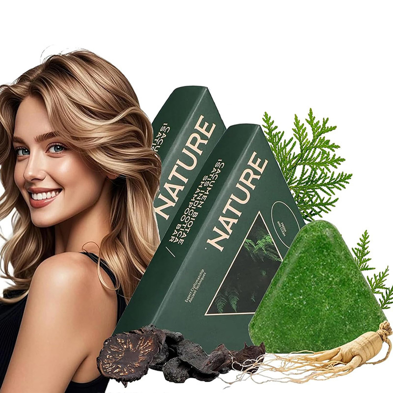 Natural Plant Based Triangle Shampoo Bar Anti Dandruff Hair Strengthening Soap