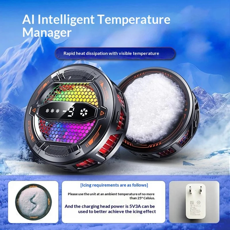 K31 Magnetic Phone Cooler | 15W AI Semiconductor Radiator for Gaming