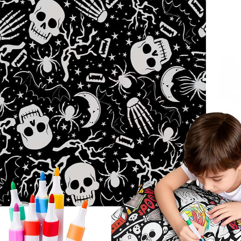 DIY Coloring Blanket Kit With 24 Markers