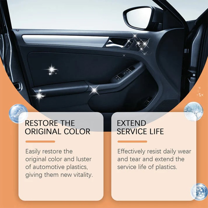 Automotive Plastic & Trim Restorer – Interior & Exterior Revitalizer With Applicator Pad