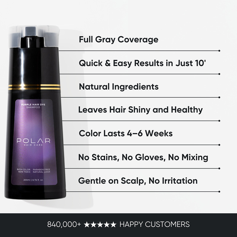 Instant Dye Shampoo | Jet Black Hair Dye Color Shampoo For Gray Coverage