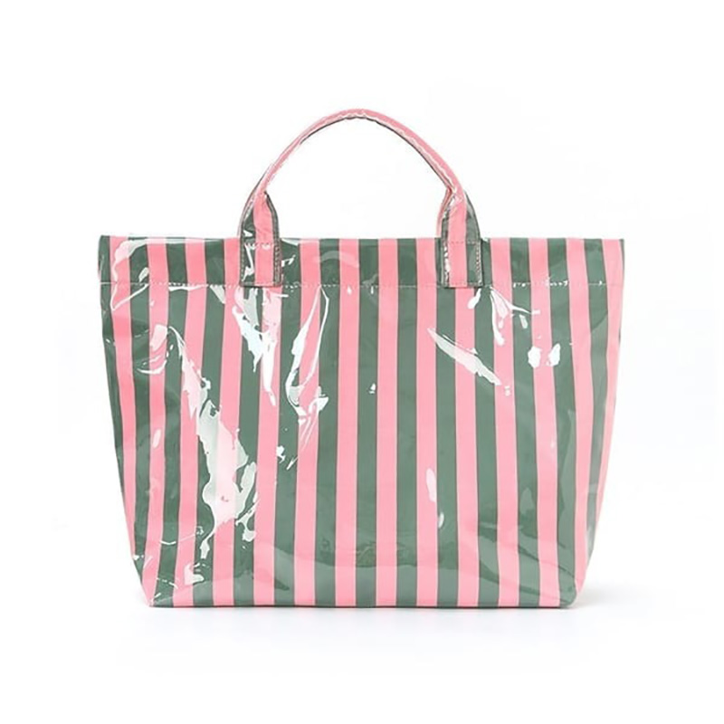 Striped Canvas Tote Bag – Large Reusable Handbag for Work, Beach, College