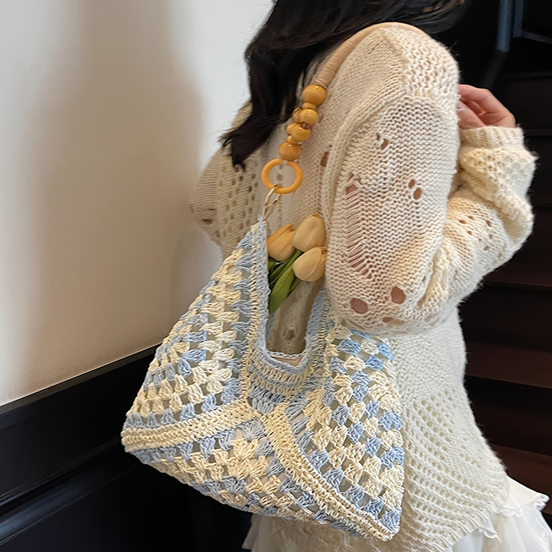 🔥handmade Woven Tote Bag With Inner Pouch