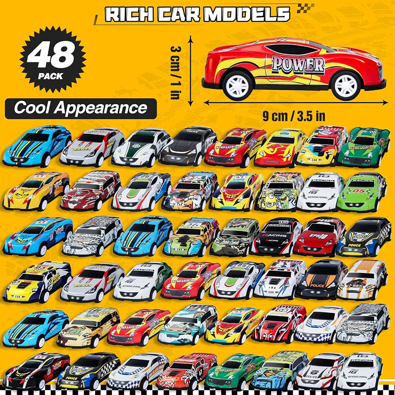 48 Mini Pull-back Cars with Built-in Garage Set