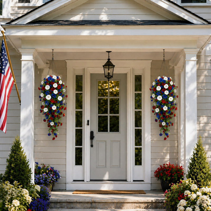🎉patriotic Hanging Flower Baskets