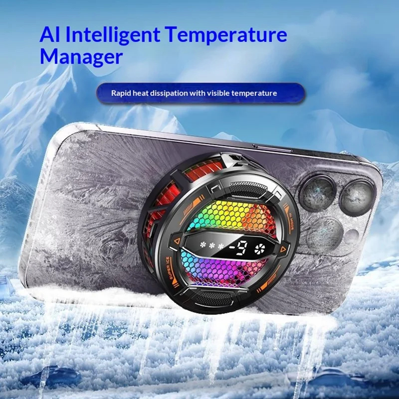 K31 Magnetic Phone Cooler | 15W AI Semiconductor Radiator for Gaming