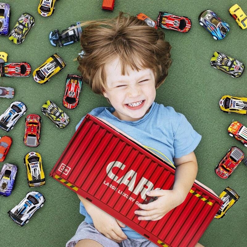 48 Mini Pull-back Cars with Built-in Garage Set