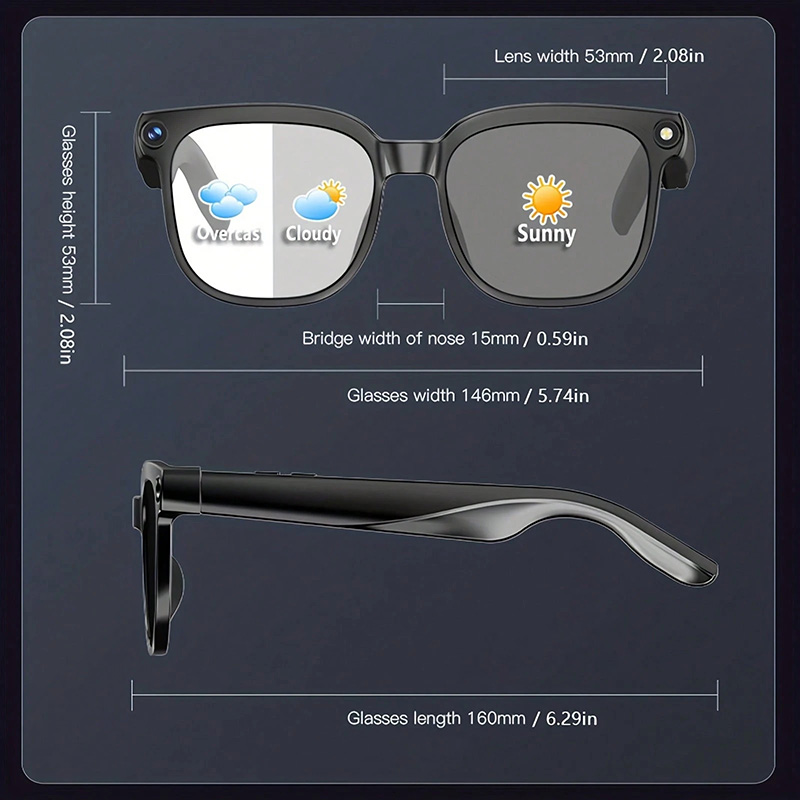 AI Bluetooth Smart Photochromic Sunglasses