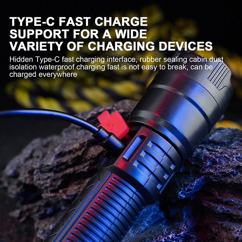 Rechargeable Led Torch - Usb Hand Lantern For Camping, Outdoor, And Emergency Use