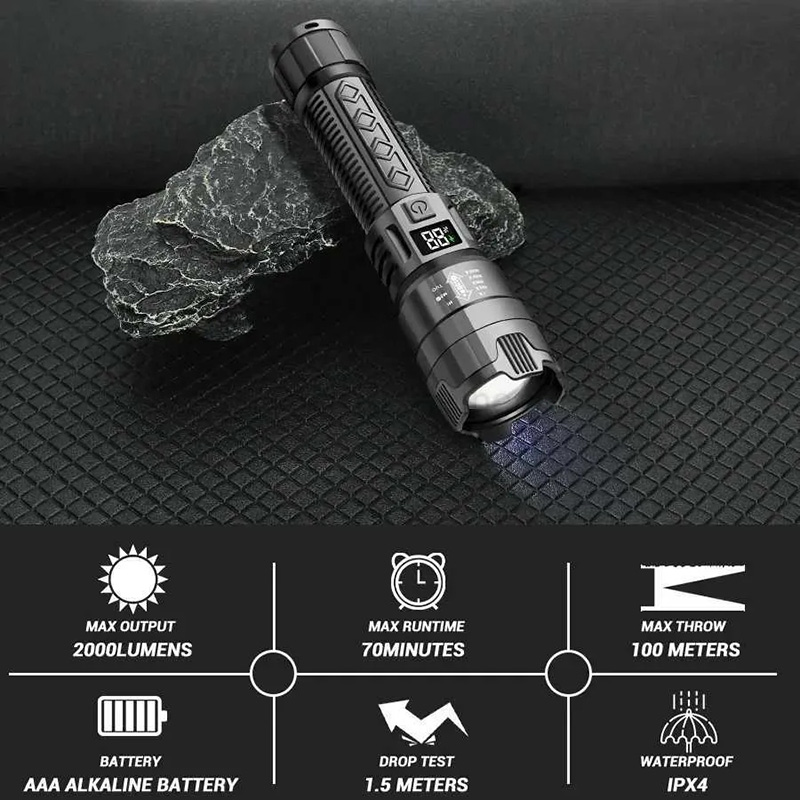 Rechargeable Led Torch - Usb Hand Lantern For Camping, Outdoor, And Emergency Use
