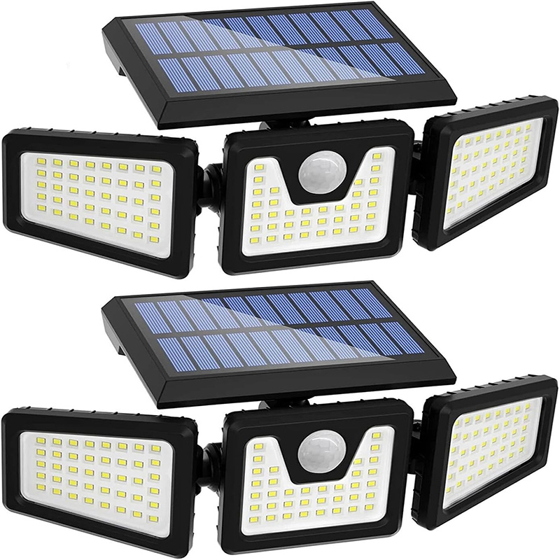 Triple Solar Light – 3-head Adjustable Solar Security Flood Light With Motion Detection