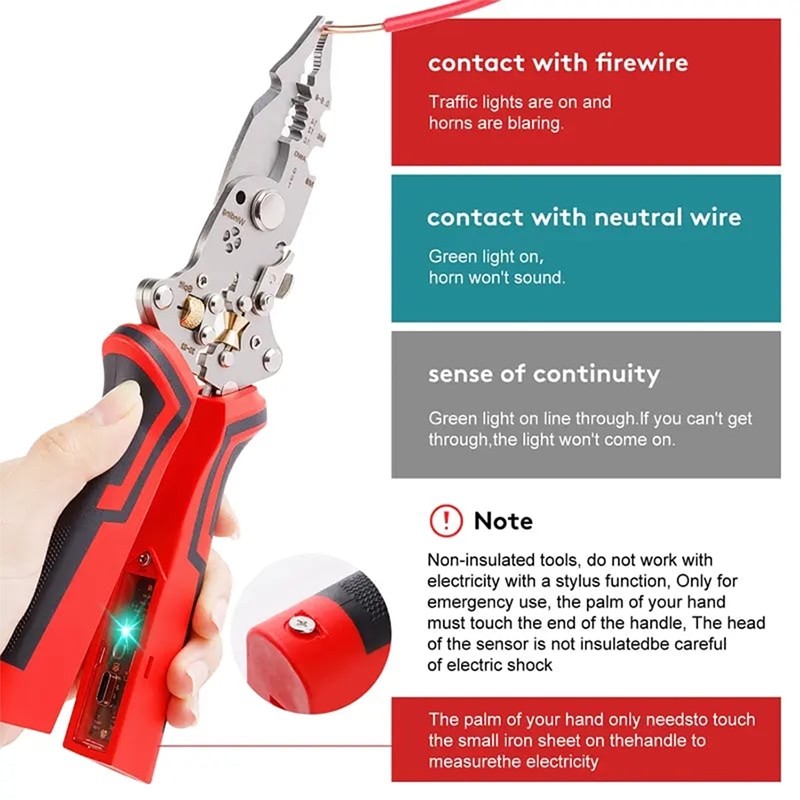 16-in-1 Wire Stripper & Twister Pliers with Voltage Tester