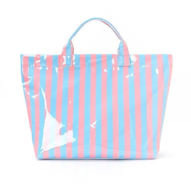 Striped Canvas Tote Bag – Large Reusable Handbag for Work, Beach, College