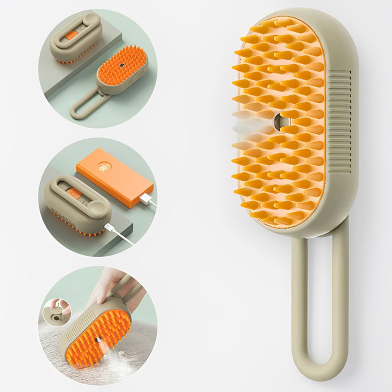 3-in-1 Electric Pet Steam Brush