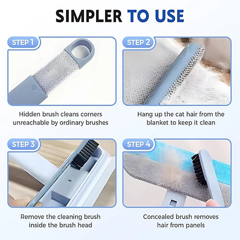 4-in-1 Pet Hair Remover with 17in Handle