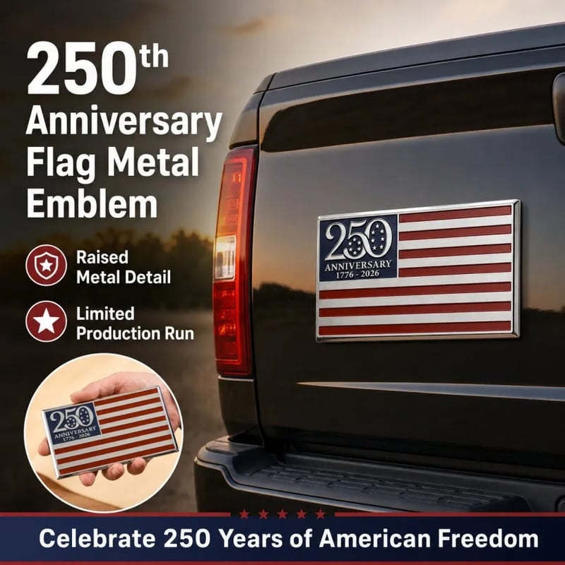 🔥★250th Anniversary Metal Flag Emblem★