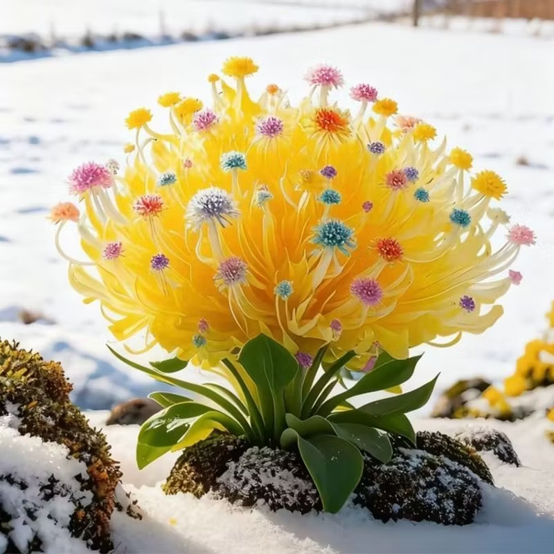 ❄️ Winter Secret Flower Cluster — Where Magic Blooms in the Cold