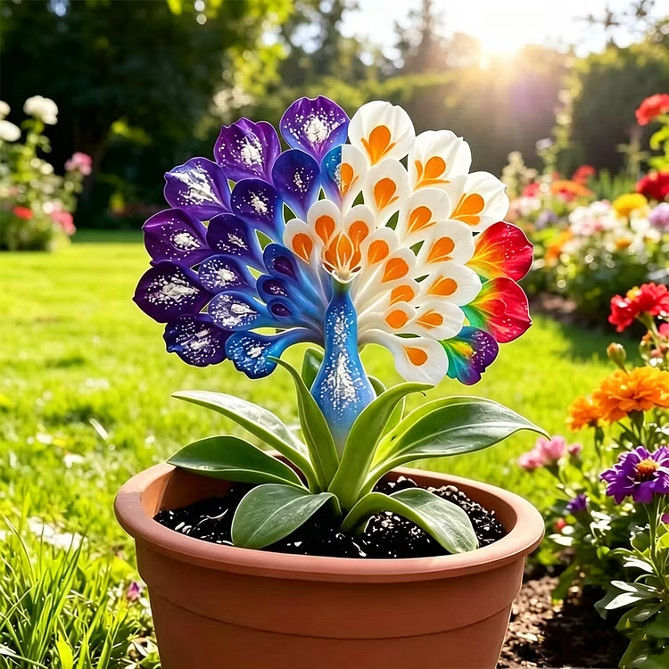 🎊 Final Hours of This Great Price🌈 Rainbow Peacock Flower Bulb – Grow Your Magical Garden Showstopper