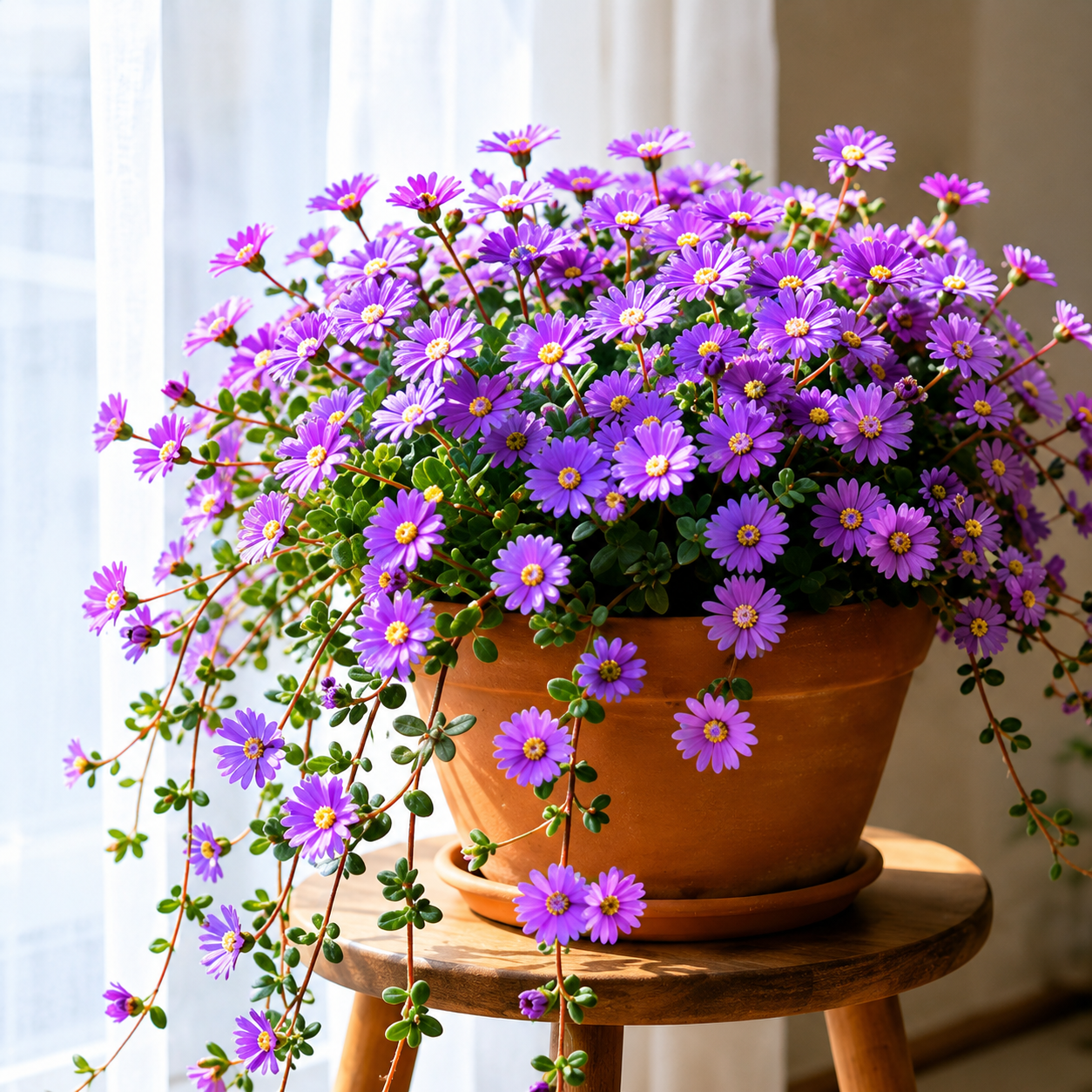 🌸 African Bonsai Succulent – Create a Stunning Waterfall of Purple Blooms