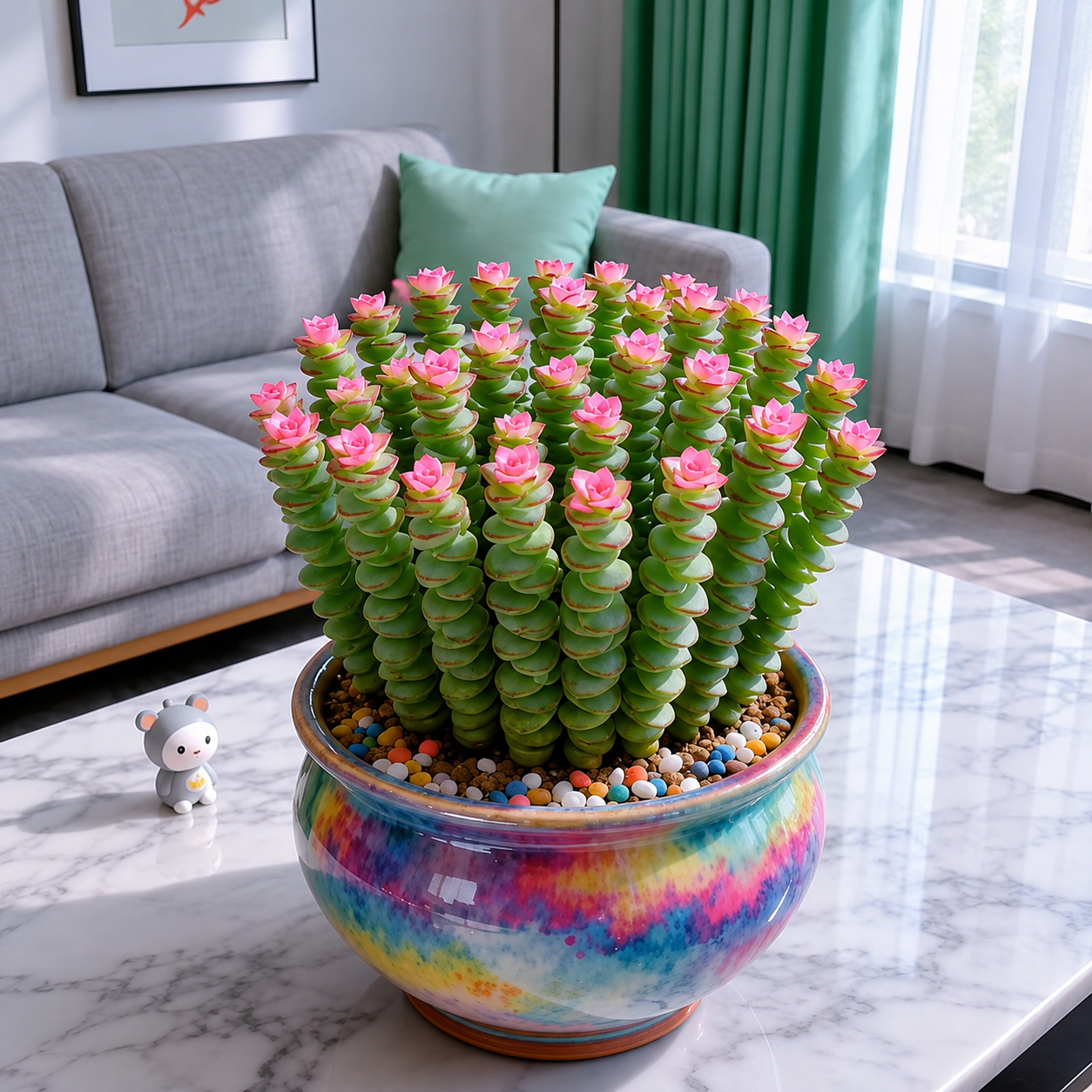 Crassula perforata - Pink Crown String of Buttons Succulent