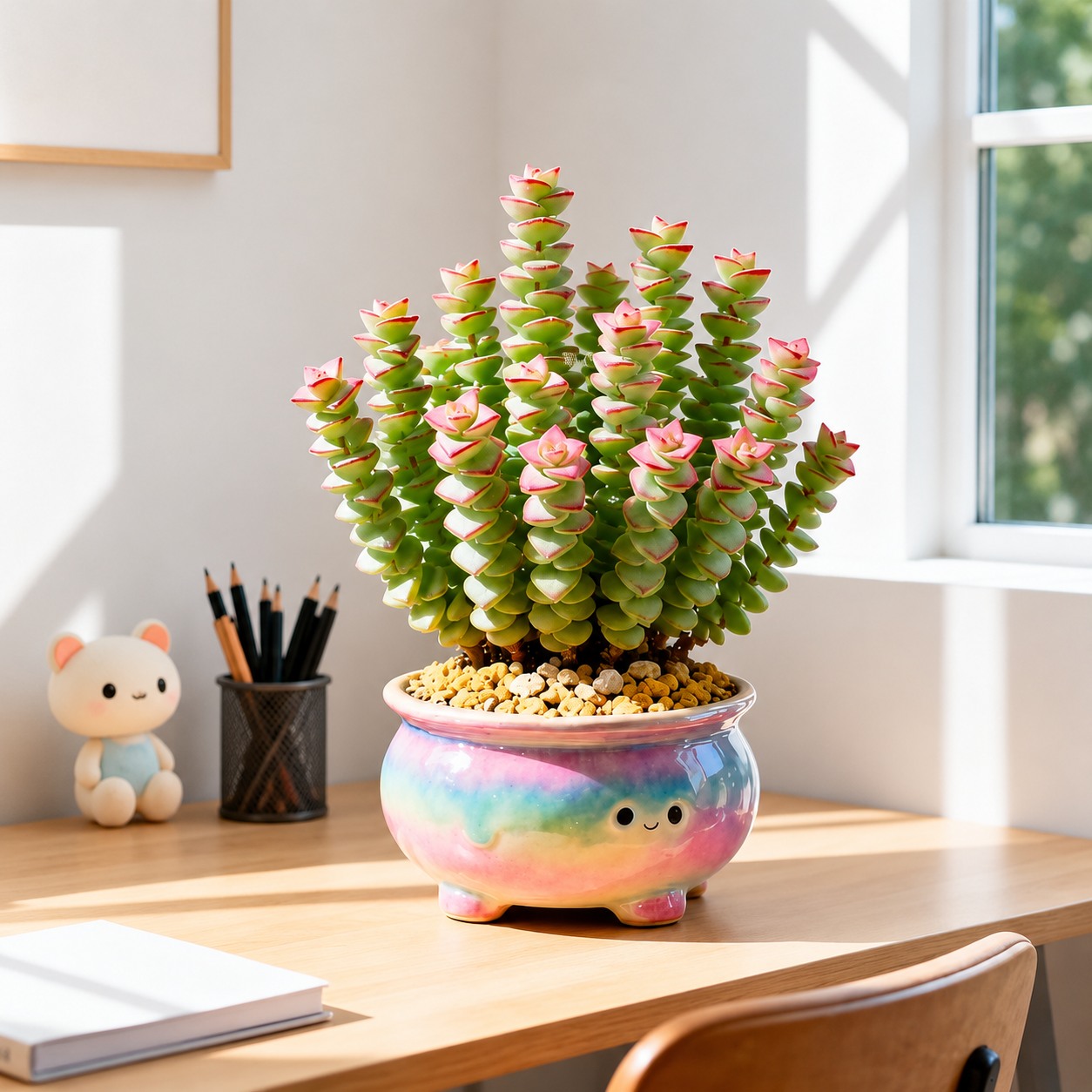 Crassula perforata - Pink Crown String of Buttons Succulent